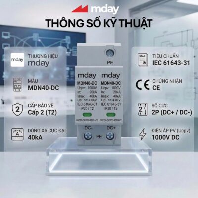 CHỐNG SÉT LAN TRUYỀN DC (SPD-1000V-2P) - Hãng MDAY