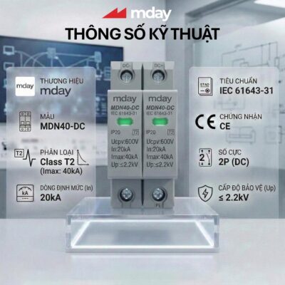 CHỐNG SÉT LAN TRUYỀN DC (SPD-600V-2P) - Hãng MDAY